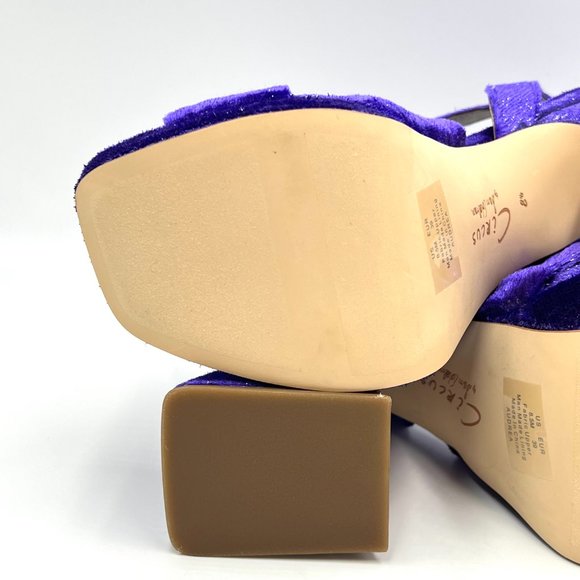 Circus NY Sam Edelman Size 8.5 Audrea‎ Purple Velvet Platforms Heels Shoes - Picture 9 of 13